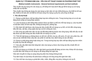 Tiêu chuẩn quốc gia TCVN 5764:1993 về Dụng cụ y tế bằng kim loại - Yêu cầu kỹ thuật chung và phương pháp thử