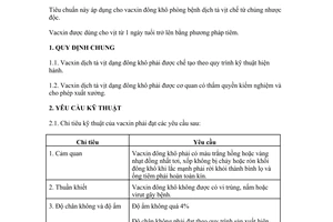 Tiêu chuẩn Việt Nam TCVN 3298:1980 về Thuốc sinh vật thú y - Vacxin dịch tả vịt dạng đông khô