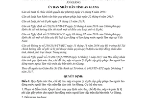 Quyết định 46/2017/QĐ-UBND thu nộp lệ phí cấp giấy phép người lao động nước ngoài An Giang