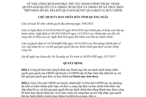 Quyết định 1417/QĐ-UBND 2017 Danh mục thủ tục hành chính thuộc thẩm quyền Ủy ban Quảng Ngãi