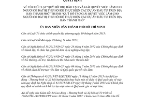 Quyết định 34/2017/QĐ-UBND tổ chức Quỹ hỗ trợ đào tạo người đất bị thu hồi dự án đầu tư Hồ Chí Minh