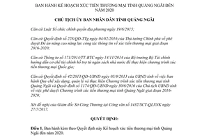 Quyết định 1428/QĐ-UBND 2017 Kế hoạch xúc tiến thương mại Quảng Ngãi 2020