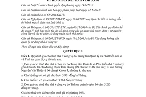 Quyết định 19/2017/QĐ-UBND giá cho thuê nhà ở công vụ Vĩnh Long