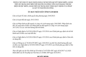 Quyết định 22/2017/QĐ-UBND phân cấp quyết định giảm tiền sử dụng đất người có công Nam Định