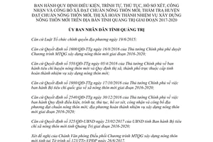 Quyết định 2130/QĐ-UBND 2017 điều kiện công nhận xã đạt chuẩn nông thôn mới Quảng Trị 2020