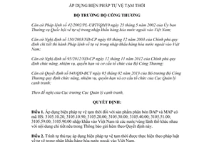 Quyết định 3044/QĐ-BCT 2017 áp dụng biện pháp tự vệ tạm thời