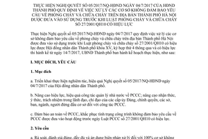 Kế hoạch 183/KH-UBND 2017 thực hiện Nghị quyết 05/2017/NQ-HĐND phòng cháy chữa cháy Hà Nội