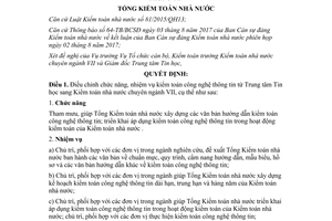 Quyết định 1194/QĐ-KTNN 2017 điều chỉnh chức năng nhiệm vụ kiểm toán công nghệ thông tin