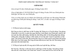 Nghị quyết 75/NQ-CP 2017 phiên họp Chính phủ thường kỳ tháng 7