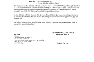 Công văn 8329/VPCP-CN 2017 điều chỉnh Quy hoạch phát triển giao thông vận tải đảo Phú Quốc