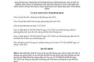 Quyết định 48/2017/QĐ-UBND quy đổi khoáng sản nguyên khai chế biến tiền cấp quyền Bình Định