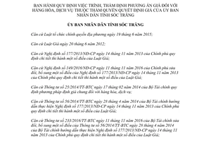 Quyết định 27/2017/QĐ-UBND trình thẩm định phương án giá hàng hóa dịch vụ Sóc Trăng