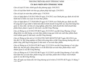 Quyết định 22/2017/QĐ-UBND phân cấp quản lý an toàn thực phẩm quản lý Công thương Bắc Ninh