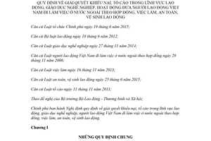 Nghị định 24/2018/NĐ-CP giải quyết khiếu nại tố cáo trong lĩnh vực lao động