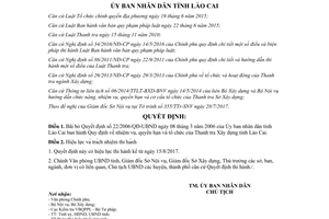 Quyết định 22/2017/QĐ-UBND bãi bỏ 22/2006/QĐ-UBND nhiệm vụ Thanh tra Xây dựng Lào Cai