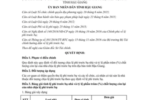Quyết định 23/2017/QĐ-UBND bảng giá tính lệ phí trước bạ nhà tỷ lệ chất lượng còn lại Hậu Giang