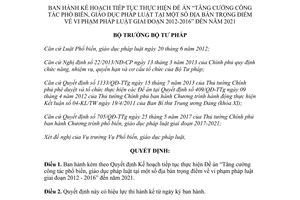 Quyết định 1259/QĐ-BTP 2017 Tăng cường công tác phổ biến giáo dục pháp luật trọng điểm 2021