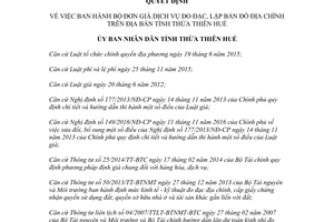 Quyết định 59/2017/QĐ-UBND ban hành Bộ đơn giá dịch vụ đo đạc lập bản đồ địa chính Huế