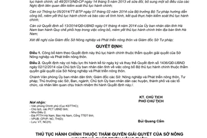 Quyết định 1173/QĐ-UBND 2017 công bố thủ tục hành chính thuộc thẩm quyền Sở Nông nghiệp Hà Nam