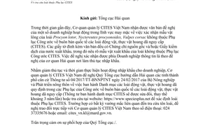 Công văn 196/CTVN-THGP 2017 tra cứu loài thuộc Phụ lục CITES