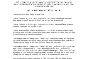 Quyết định 2318/QĐ-BGTVT 2017 Quy hoạch tuyến vận tải hành khách cố định liên tỉnh đường bộ