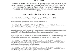 Quyết định 58/2017/QĐ-UBND sửa Quy định quản lý tài nguyên nước xả nước thải Huế