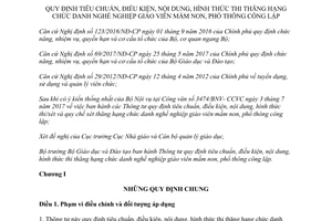 Thông tư 20/2017/TT-BGDĐT tiêu chuẩn điều kiện nội dung thi thăng hạng nghề nghiệp giáo viên