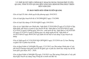 Quyết định 919/QĐ-UBND 2017 phê duyệt quy hoạch chung thành phố Tuyên Quang 2020 2030