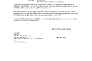 Công văn 8783/VPCP-KSTT 2017 nghiên cứu áp dụng Hệ thống bảo lãnh thông quan tại Việt Nam