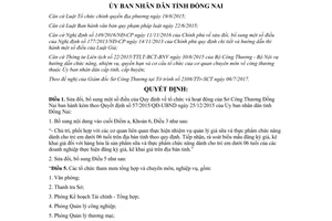 Quyết định 25/2017/QĐ-UBND sửa đổi Quy định tổ chức hoạt động Sở Công Thương Đồng Nai