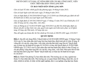 Quyết định 22/2017/QĐ-UBND sửa đổi 44/2016/QĐ-UBND kinh phí tổ chức lễ tang lễ viếng Lạng Sơn