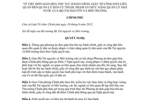 Nghị quyết 79/NQ-CP 2017 đơn giản thủ tục hành chính giấy tờ công dân quản lý dân cư Bộ Tài nguyên