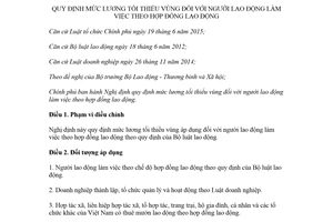 Nghị định 141/2017/NĐ-CP mức lương tối thiểu vùng người lao động làm việc theo hợp đồng