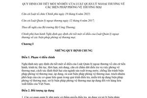Nghị định 10/2018/NĐ-CP hướng dẫn Luật Quản lý ngoại thương biện pháp phòng vệ thương mại