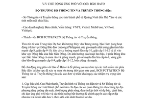 Công điện 07/CĐ-BTTTT 2017 chủ động ứng phó với cơn bão Hato