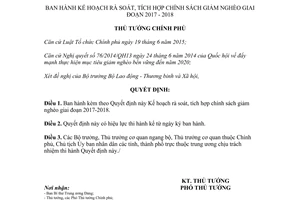 Quyết định 1259/QĐ-TTg 2017 Kế hoạch rà soát tích hợp chính sách giảm nghèo 2017 2018