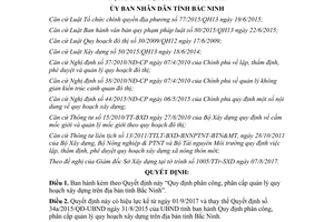 Quyết định 24/2017/QĐ-UBND Quy định phân công phân cấp quản lý quy hoạch xây dựng Bắc Ninh