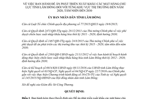 Quyết định 1832/QĐ-UBND 2017 Đề án phát triển xuất khẩu mặt hàng chủ lực khu vực Lâm Đồng