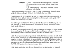 Công văn 10187/BTC-TCDN 2017 bàn giao nợ tài sản loại trừ khi cổ phần hóa doanh nghiệp DATC