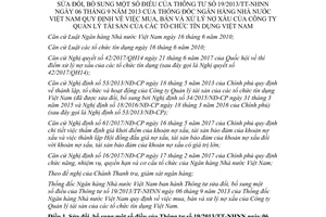 Circular 09/2017/TT-NHNN amendments 19/2013/TT-NHNN purchase sale settlement bad debts