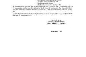 Công văn 5978/UBND-VH 2017 đính chính Quyết định 60/2017/QĐ-UBND Thừa Thiên Huế