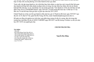 Công văn 746/TTr-NV2 2017 công tác thanh tra năm học