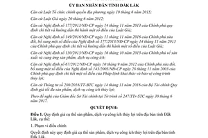 Quyết định 23/2017/QĐ-UBND quy định giá cụ thể sản phẩm dịch vụ công ích thủy lợi Đắk Lắk