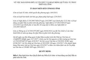 Quyết định 38/2017/QĐ-UBND Điều lệ tổ chức hoạt động Quỹ Đầu tư phát triển Hà Tĩnh