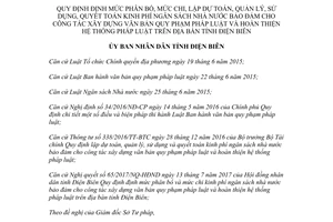 Quyết định 21/2017/QĐ-UBND kinh phí ngân sách xây dựng văn bản quy phạm Điện Biên