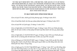 Quyết định 62/2017/QĐ-UBND phí thẩm định môi trường nghề hành khoan nước Ninh Thuận