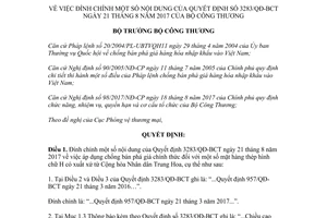 Quyết định 3299/QĐ-BCT 2017 đính chính Quyết định 3283/QĐ-BTC áp dụng chống bán phá giá thép