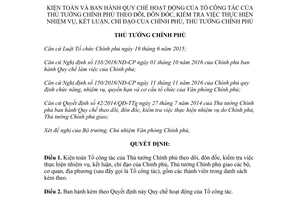 Quyết định 1289/QĐ-TTg 2017 kiện toàn ban hành Quy chế hoạt động Tổ công tác Thủ tướng