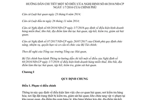 Circular 84/2017/TT-BTC guidelines the Government's Decree 68/2016/ND-CP