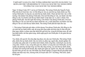 Thông báo 407/TB-VPCP 2017 ý kiến Thủ tướng Chính phủ Nguyễn Xuân Phúc cải cách hành chính